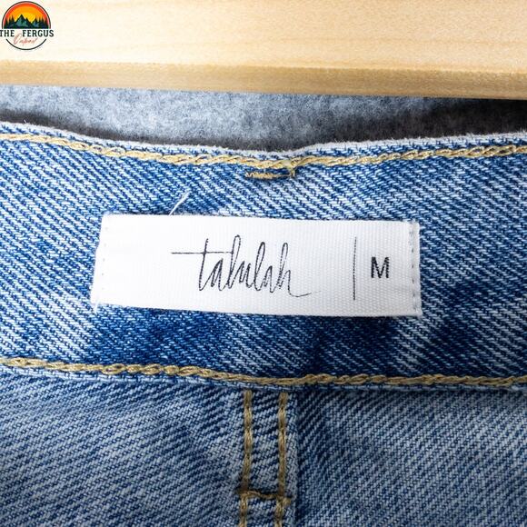 Talulah Wide-Leg Jeans Blue Cotton Denim Patch Style Boho Festival Women's M 28 - Picture 8 of 16